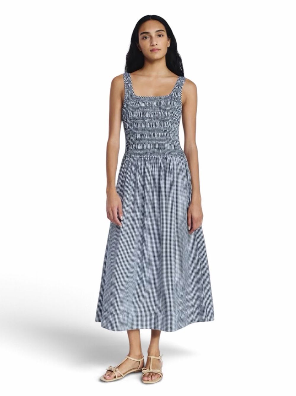 Free Assembly Smocked Midi Dress